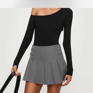 Princess Polly Gray Asymmetrical Skater Mini Skirt